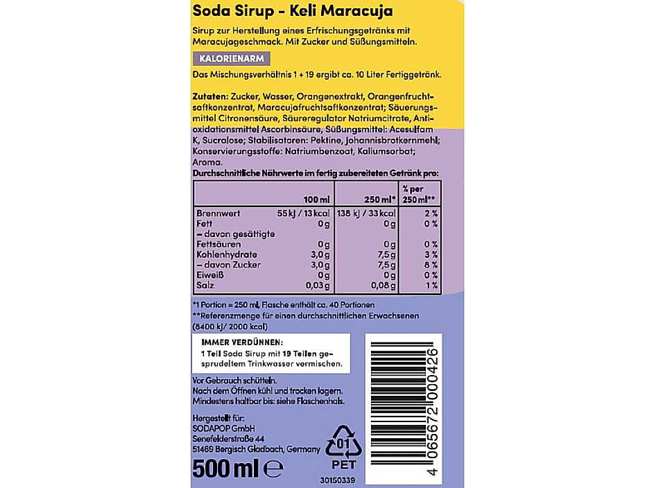 Sodapop Getränke-Sirup