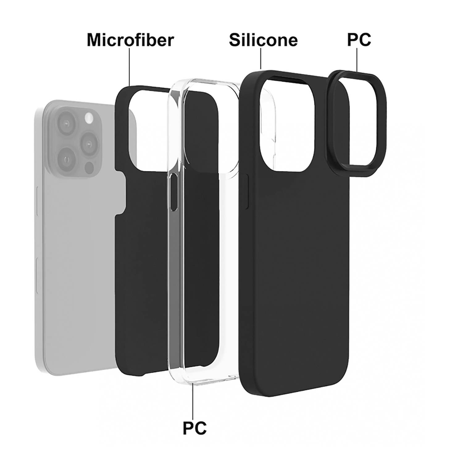 4Smarts Liquid Cupertino UltiMag Backcover Apple iPhone 14 Schwarz Induktives Laden