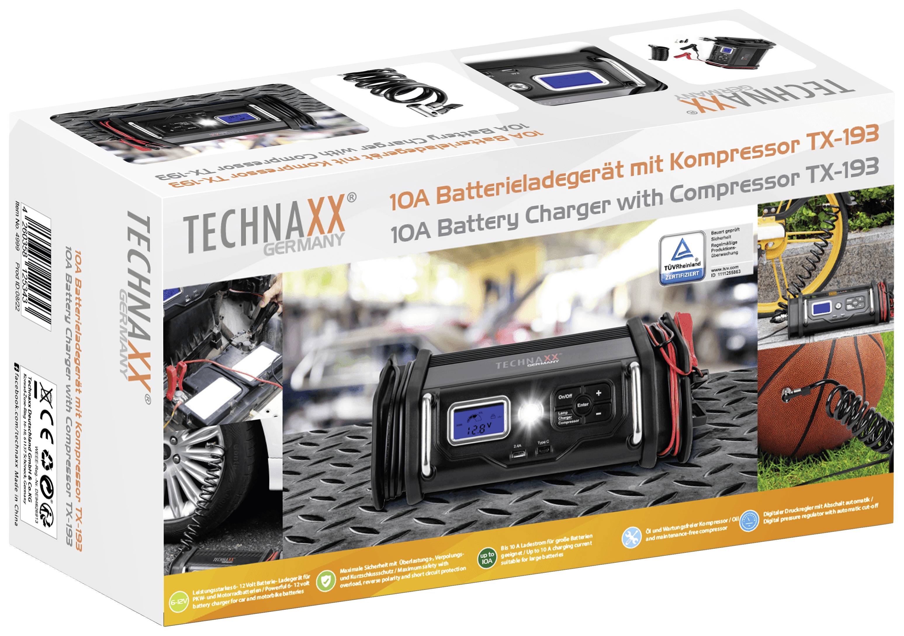 Technaxx TX-193 4999 Kfz-Ladegerät 12 V, 6V 1 A, 10A 1 A, 10A