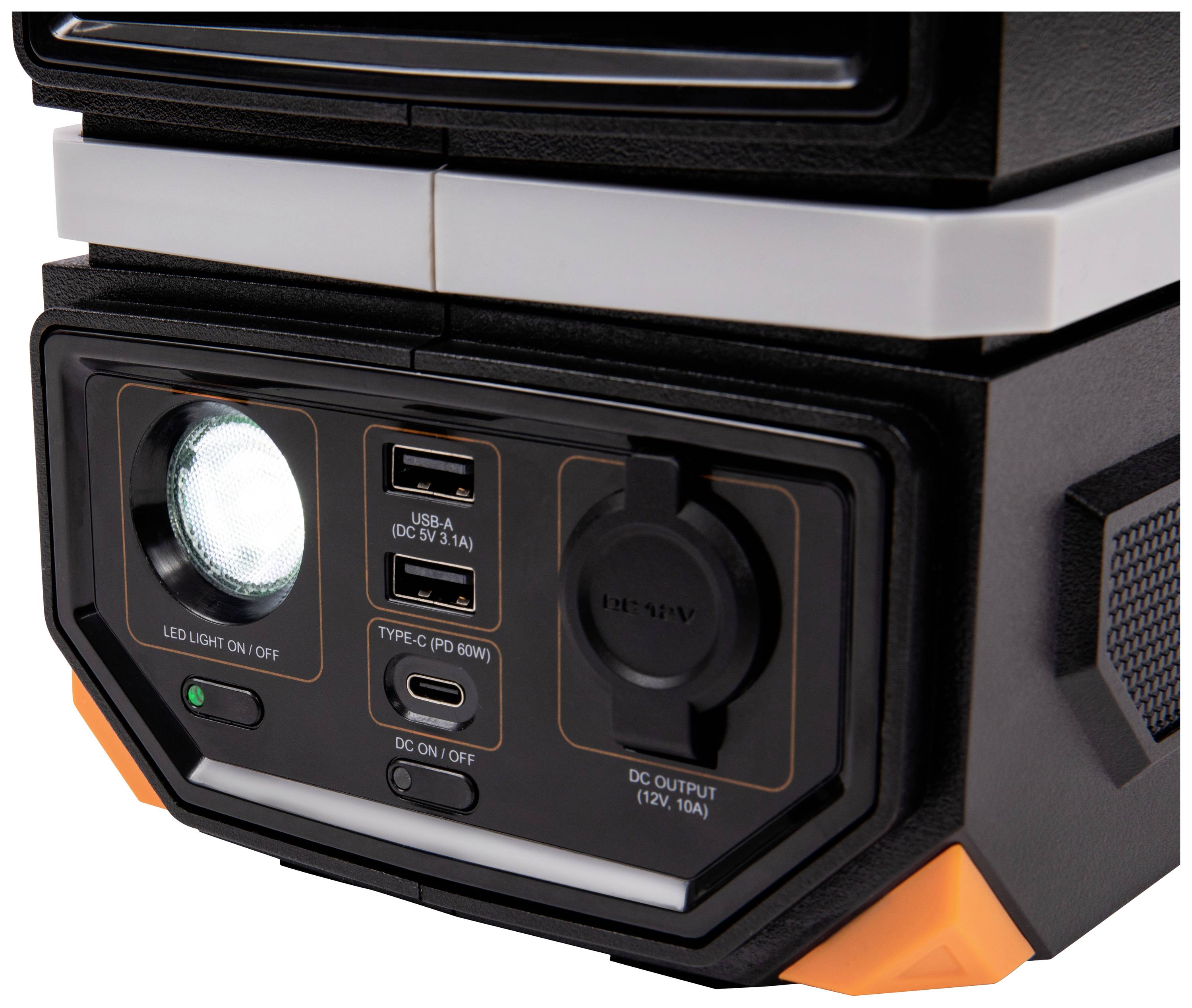 Technaxx TX-201 Powerstation 12.5 Ah Power Delivery Li-Ion Schwarz-Silber, Orange Outdoor