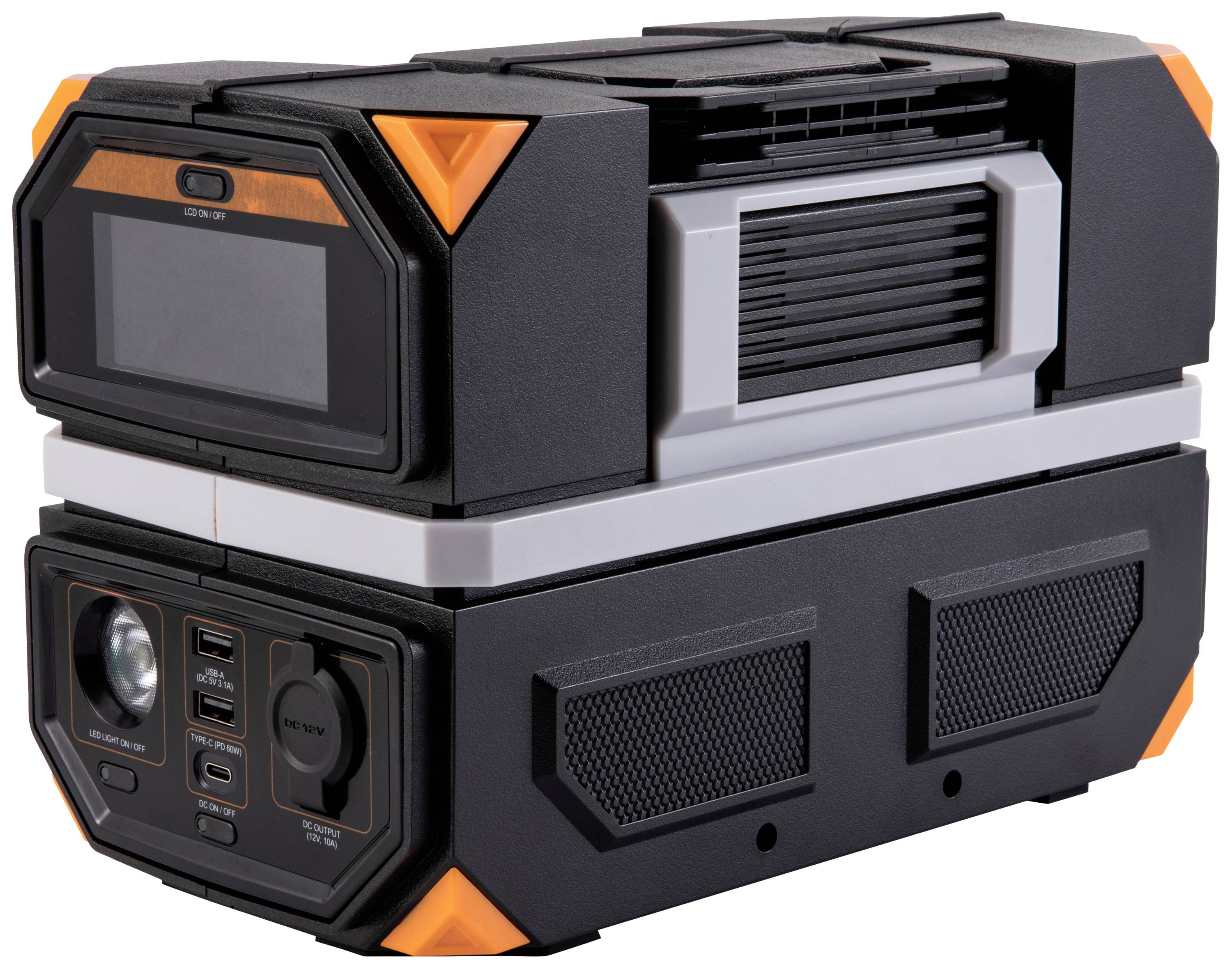 Technaxx TX-201 Powerstation 12.5 Ah Power Delivery Li-Ion Schwarz-Silber, Orange Outdoor