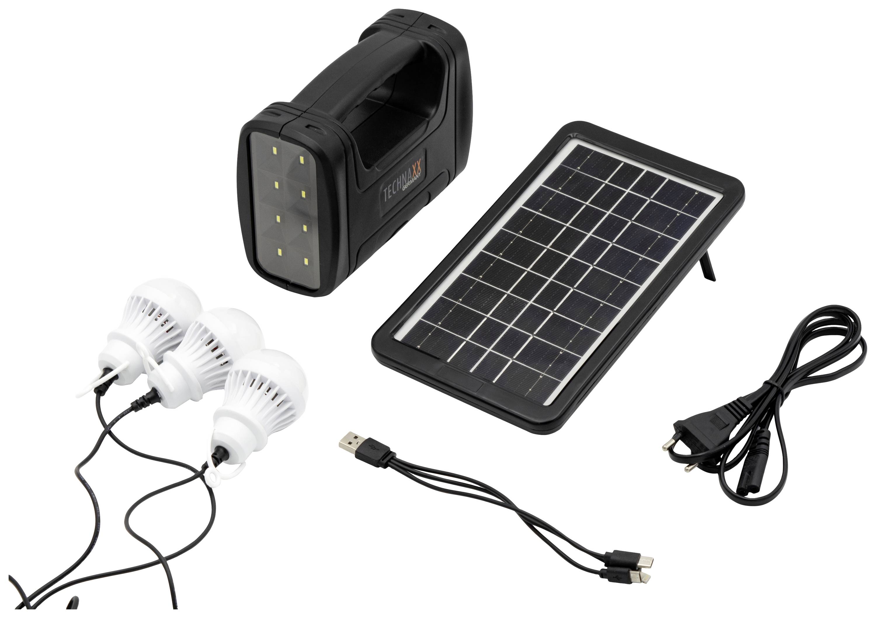 Technaxx TX-199 Bleiakku 4 Ah Blei-Säure Schwarz-Weiß Outdoor, LED Taschenlampe, ohne Laderegler