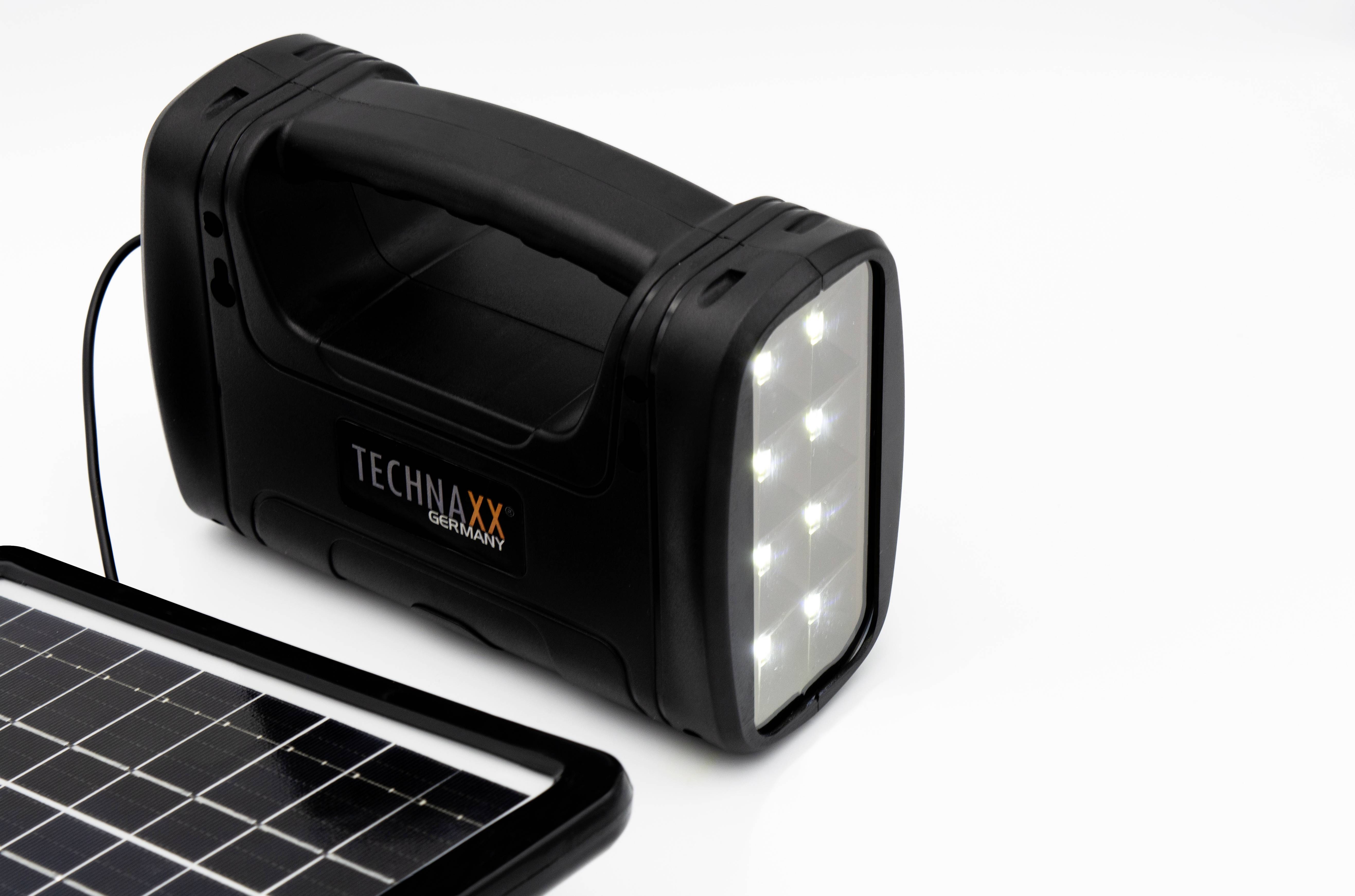 Technaxx TX-199 Bleiakku 4 Ah Blei-Säure Schwarz-Weiß Outdoor, LED Taschenlampe, ohne Laderegler