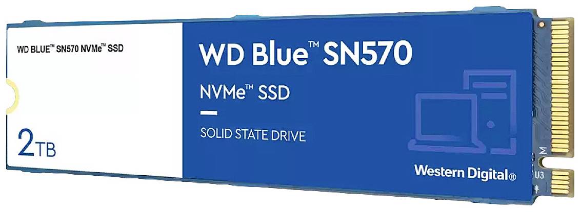 Western Digital Blue™ SN570 2 TB Interne M.2 PCIe NVMe SSD 2280 M.2 NVMe PCIe 3.0 x4 Retail WDS200T3B0C