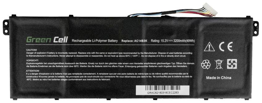 Green Cell Notebook-Akku AC14B3K 15.2V 3000 mAh Acer