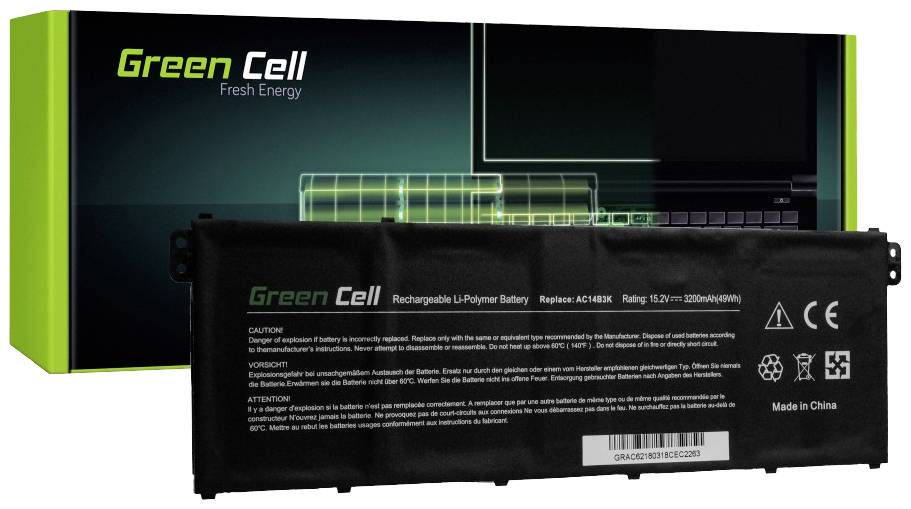 Green Cell Notebook-Akku AC14B3K 15.2V 3000 mAh Acer