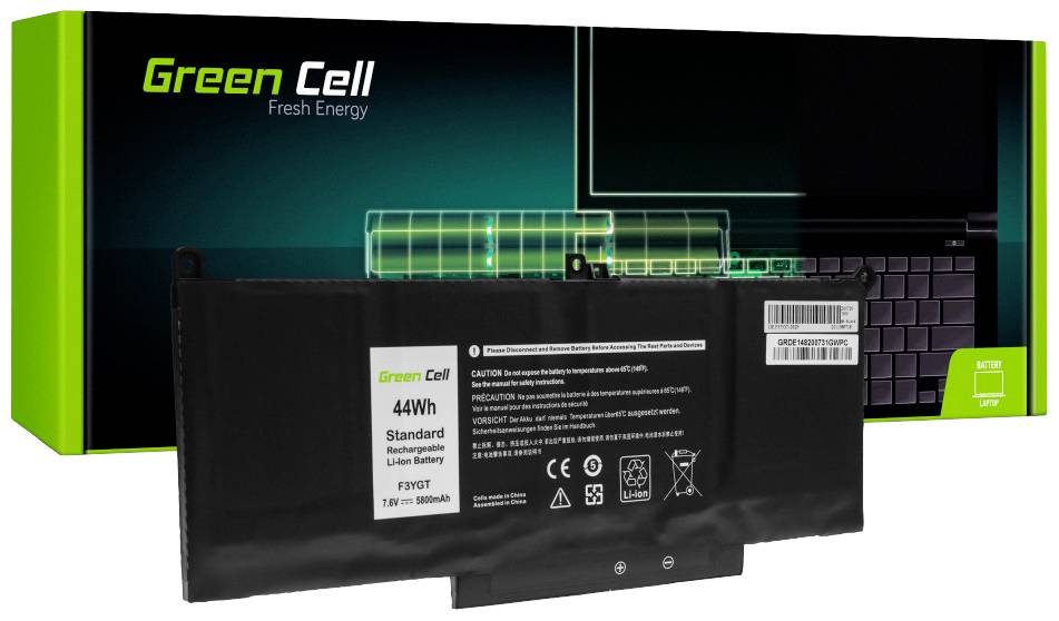 Green Cell Notebook-Akku F3YGT 7.6V 5800 mAh Dell