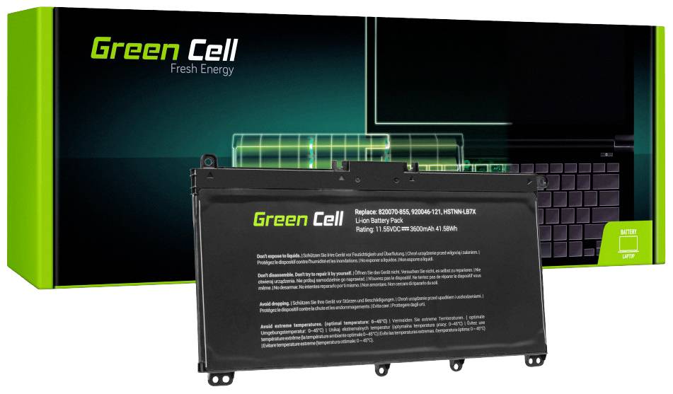 Green Cell Notebook-Akku HSTNN-LB7L 11.55V 3400 mAh HP