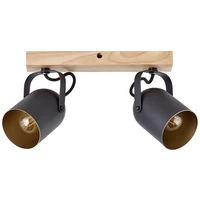 Brilliant Tronte 99796/86 Deckenstrahler E14 Holz, Schwarz Brilliant Tronte 99796/86 Deckenstrahler E14 Holz, Schwarz