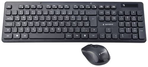 Gembird Funk Tastatur, Maus-Set Deutsch, QWERTZ Schwarz