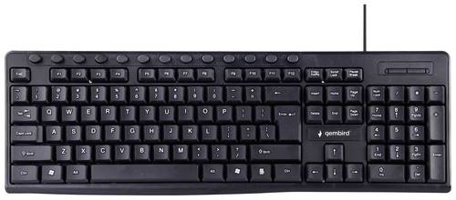 Gembird USB Tastatur Deutsch, QWERTZ Schwarz Multimediatasten, Geräuscharme Tasten