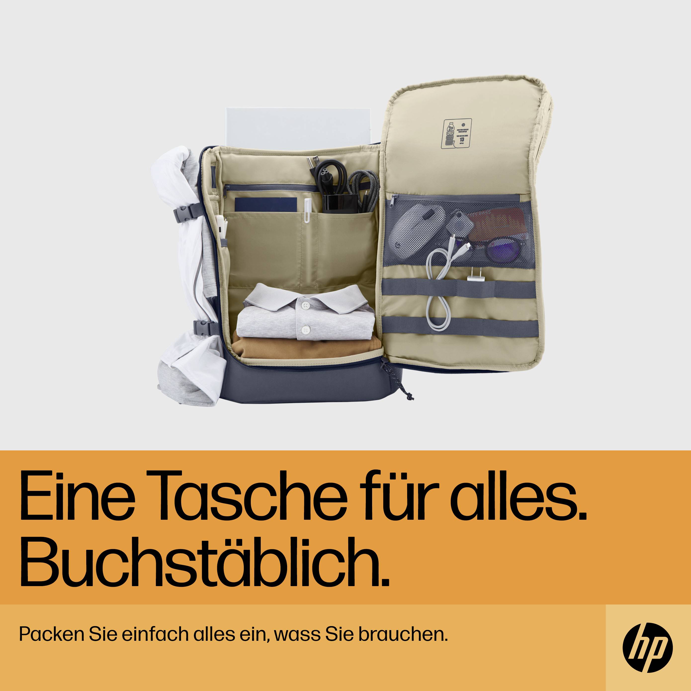 HP Notebook Rucksack Travel 25L Passend für maximal: 39,6 cm (15,6") Blau, Grau