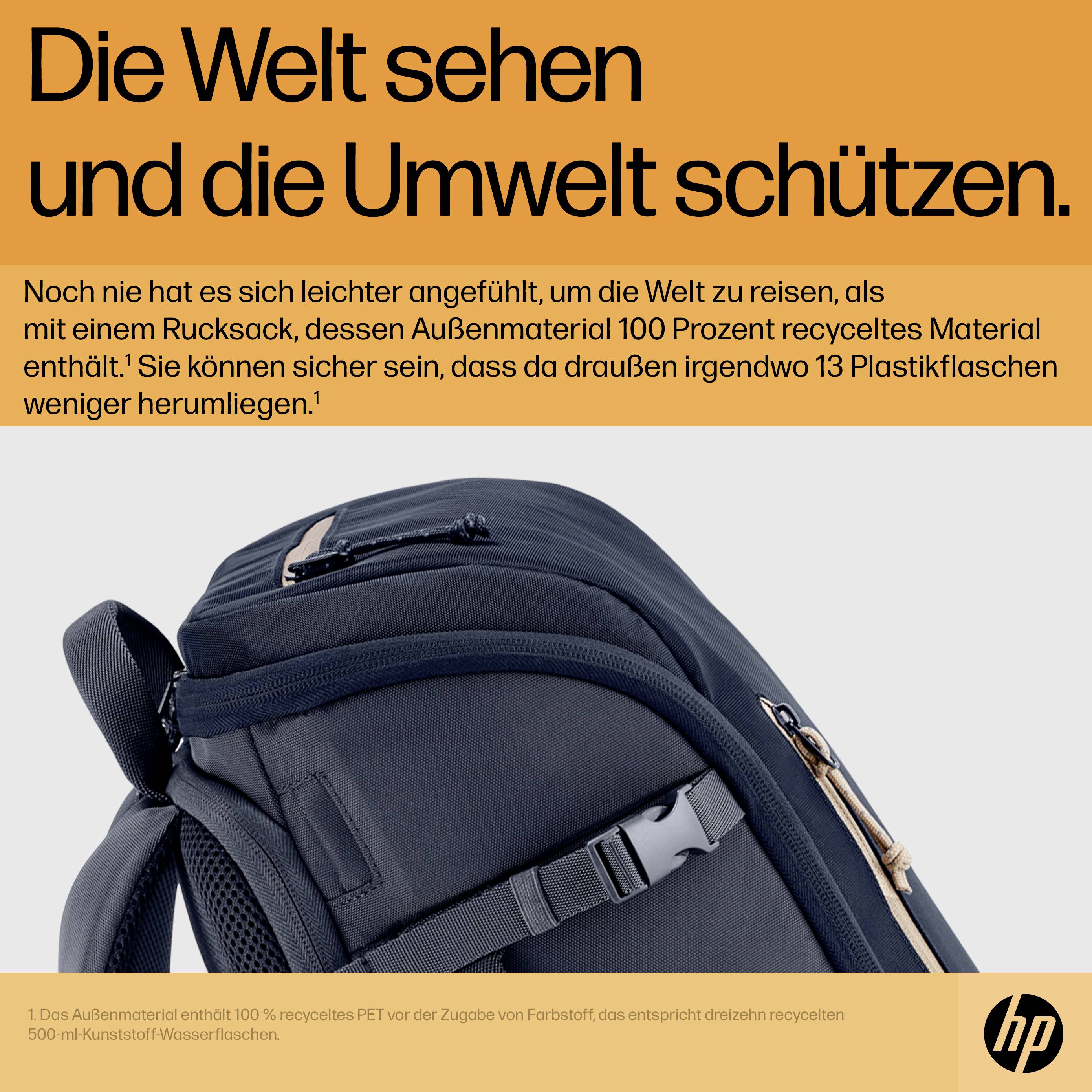 HP Notebook Rucksack Travel 25L Passend für maximal: 39,6 cm (15,6") Blau, Grau
