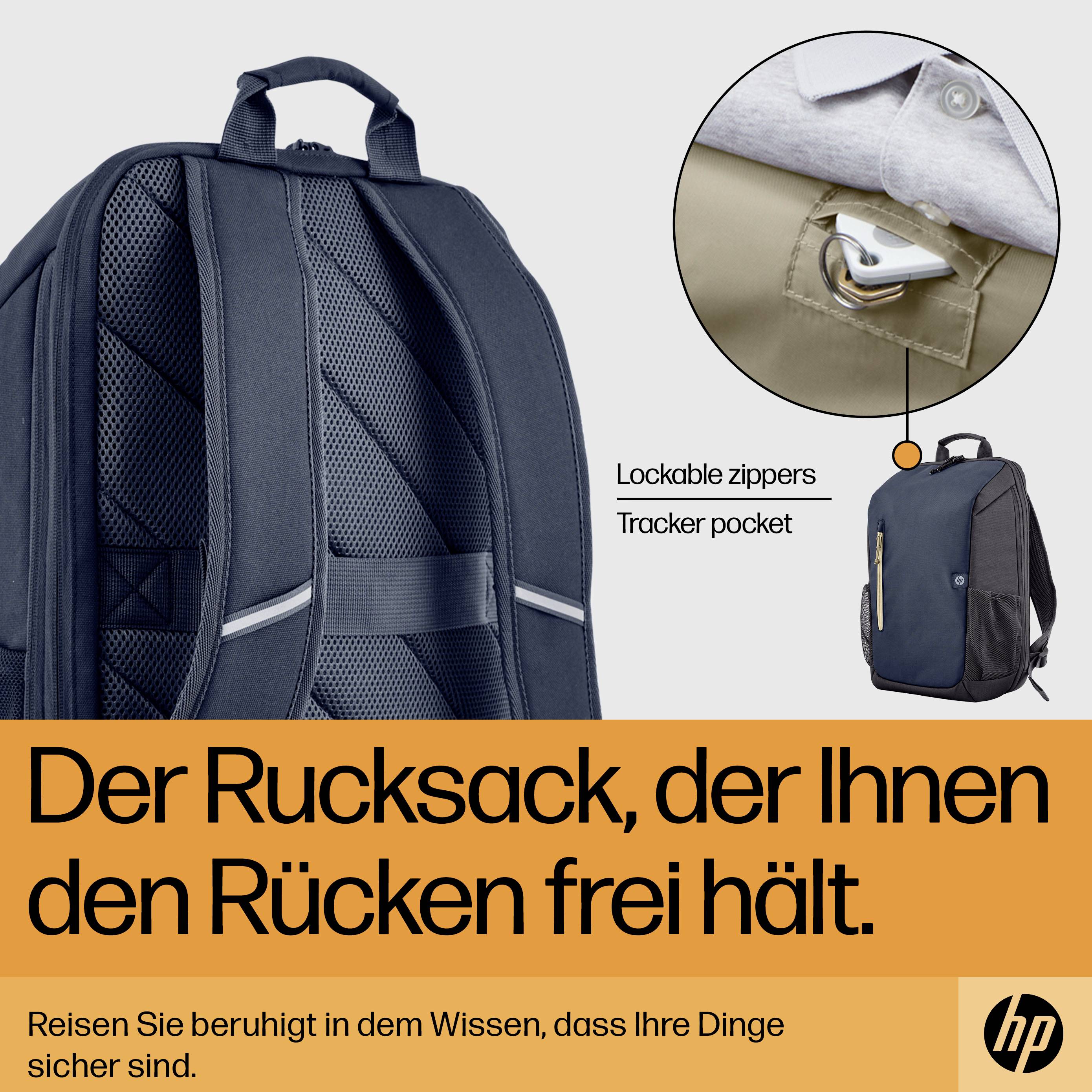 HP Notebook Rucksack Travel 18L Passend für maximal: 39,6 cm (15,6") Blau, Schwarz