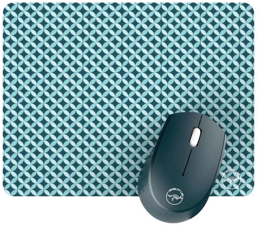 Mobility LAB ML304687 Maus, Mauspad-Set Bluetooth® Optisch Blau 2 Tasten 1000 dpi Integriertes Scro