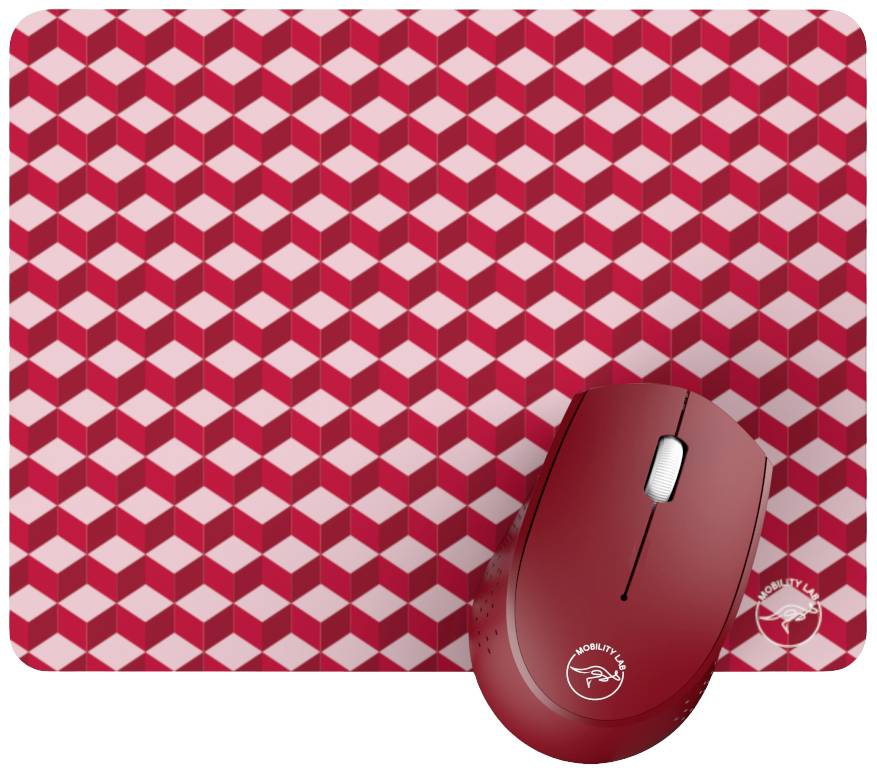 Mobility LAB ML304700 Maus, Mauspad-Set Bluetooth® Optisch Rot 2 Tasten 1000 dpi Integriertes Scrol