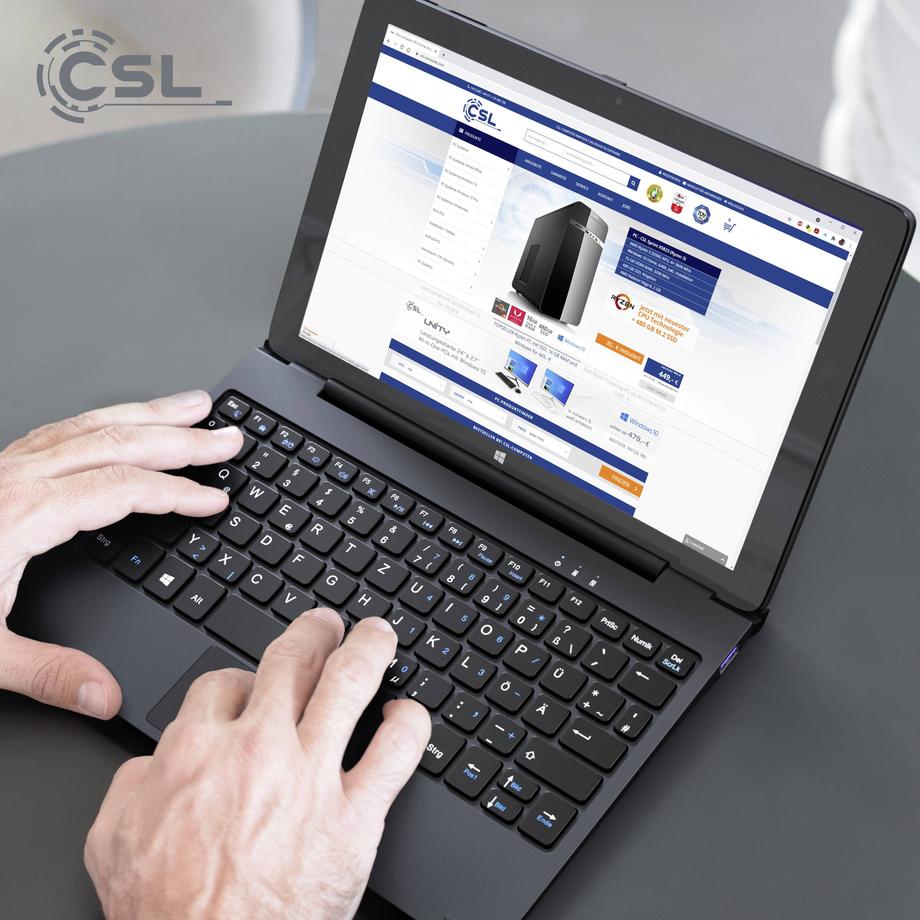 CSL Computer Panther Tab HD WiFi 128 GB Schwarz Windows®-Tablet / 2-in-1 25.7 cm (10.1 Zoll) 1.1 GH