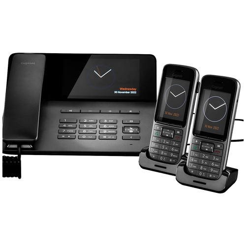 Gigaset Pro Fusion FX800W Bundle Schnurgebundenes Telefon, VoIP Bluetooth, WLAN, DECT Repeater, Anrufbeantworter, PoE