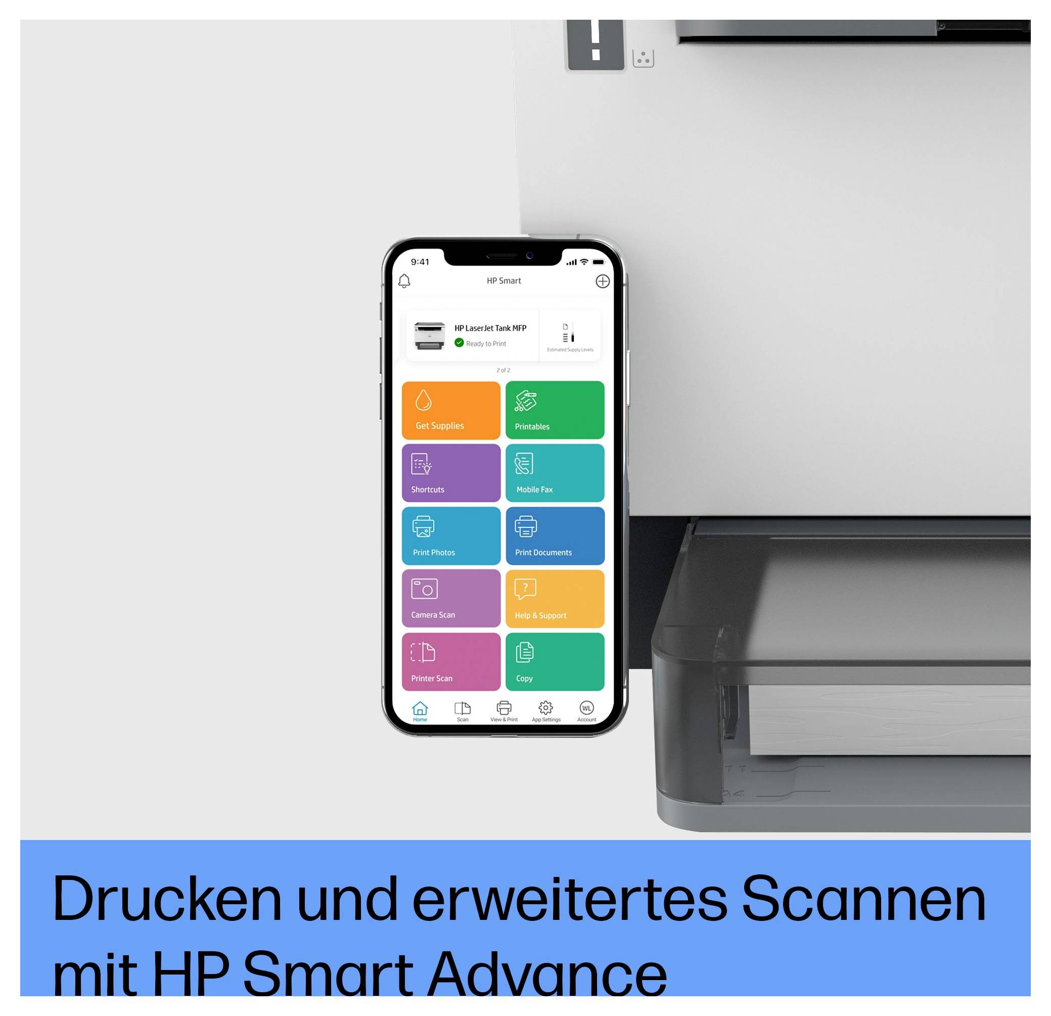 HP LaserJet Tank MFP 1604 w Multifunktionsdrucker Laser Schwarz-Weiß A4 Drucker, Scanner, Kopierer Bluetooth®, LAN, WLAN, Toner-Nachfüllsystem