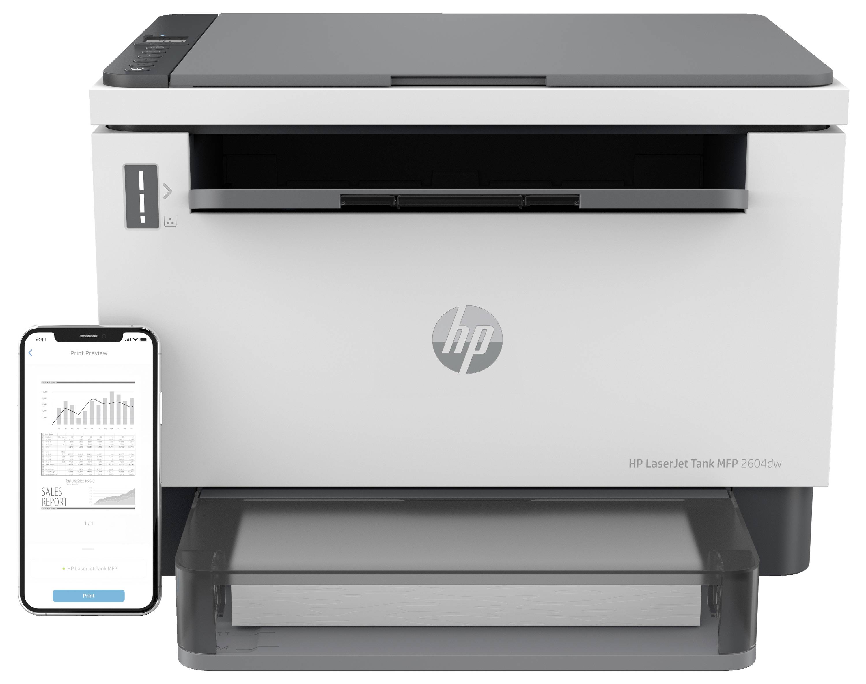HP LaserJet Tank MFP 2604 dw Multifunktionsdrucker Laser Schwarz-Weiß A4 Drucker, Scanner, Kopierer Bluetooth®, LAN, WLAN, Toner-Nachfüllsystem,