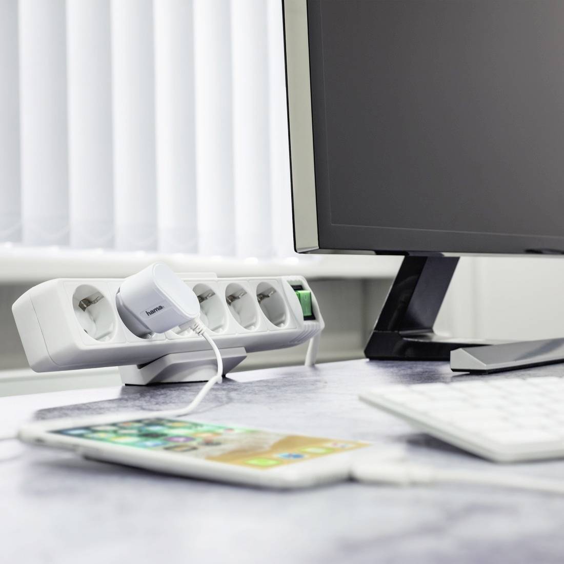 Hama 00020534 Halter für Steckdosenleisten Spannbereich 50 bis 70mm 1St.