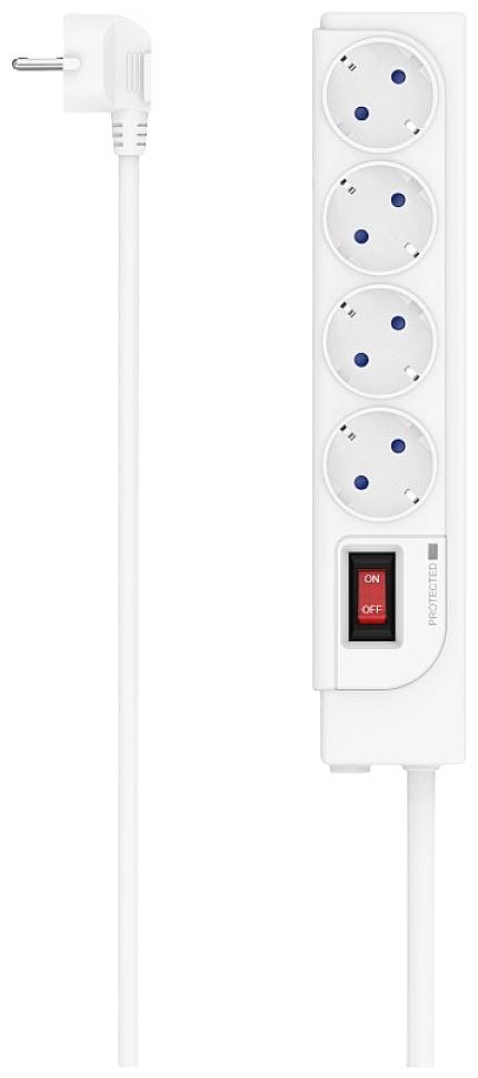 Hama 00223165 Steckdosenleiste mit Schalter Weiß Schutzkontakt 1 St.
