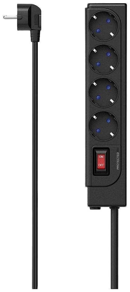 Hama 00223166 Steckdosenleiste mit Schalter Schwarz Schutzkontakt 1St.