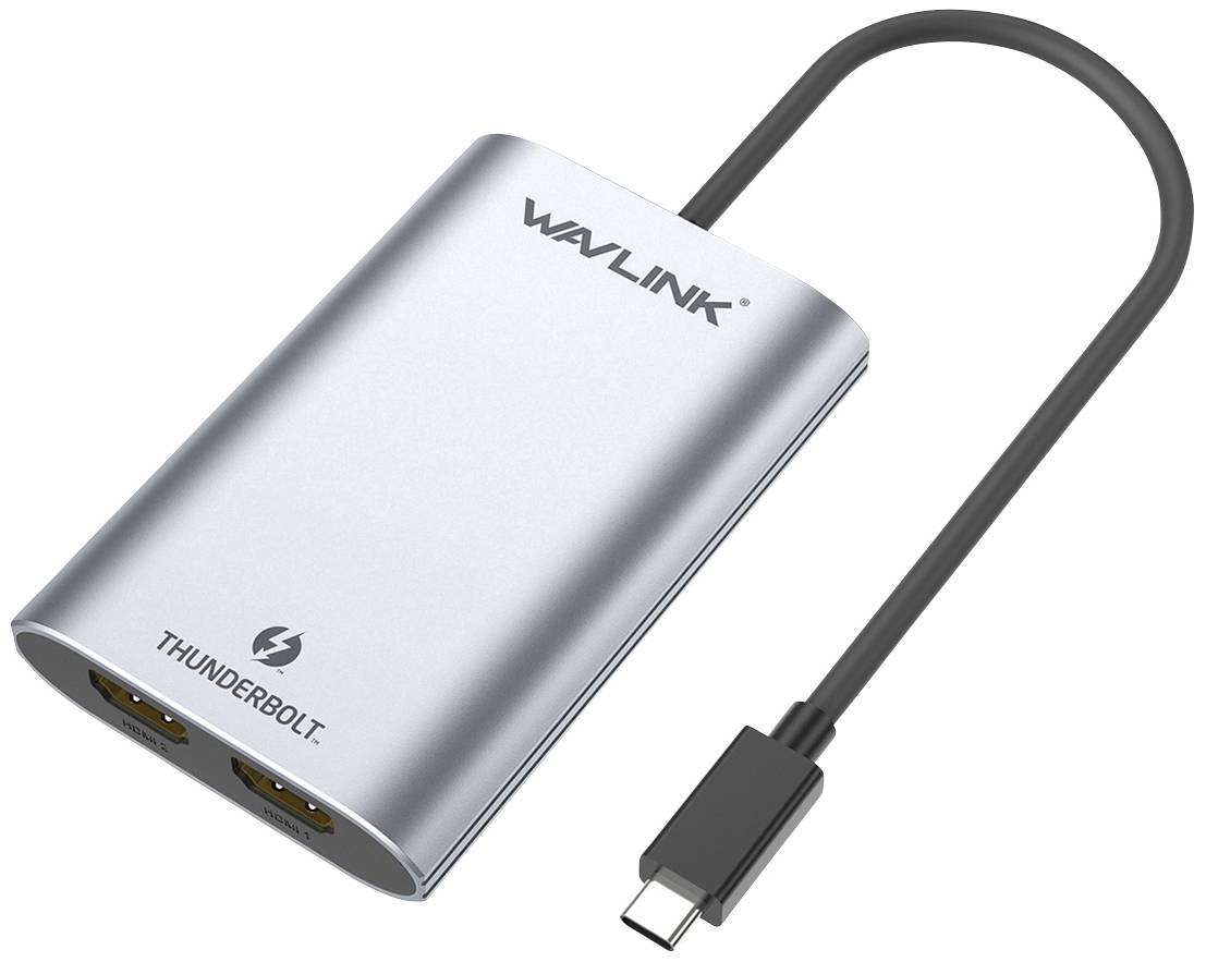 Wavlink WS-UTA02H Thunderbolt / HDMI Adapter [1x Thunderbolt - 2x HDMI®] Space Grau eindrähtig 50cm