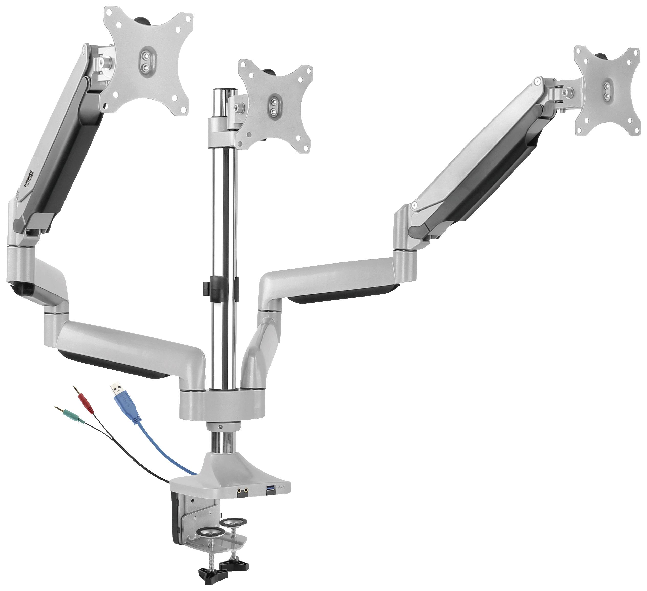 SpeaKa Professional SP-MM-940 3fach Monitorhalterung 33,0cm (13") - 81,3cm (32") Gasdruck-Technik, Integriert