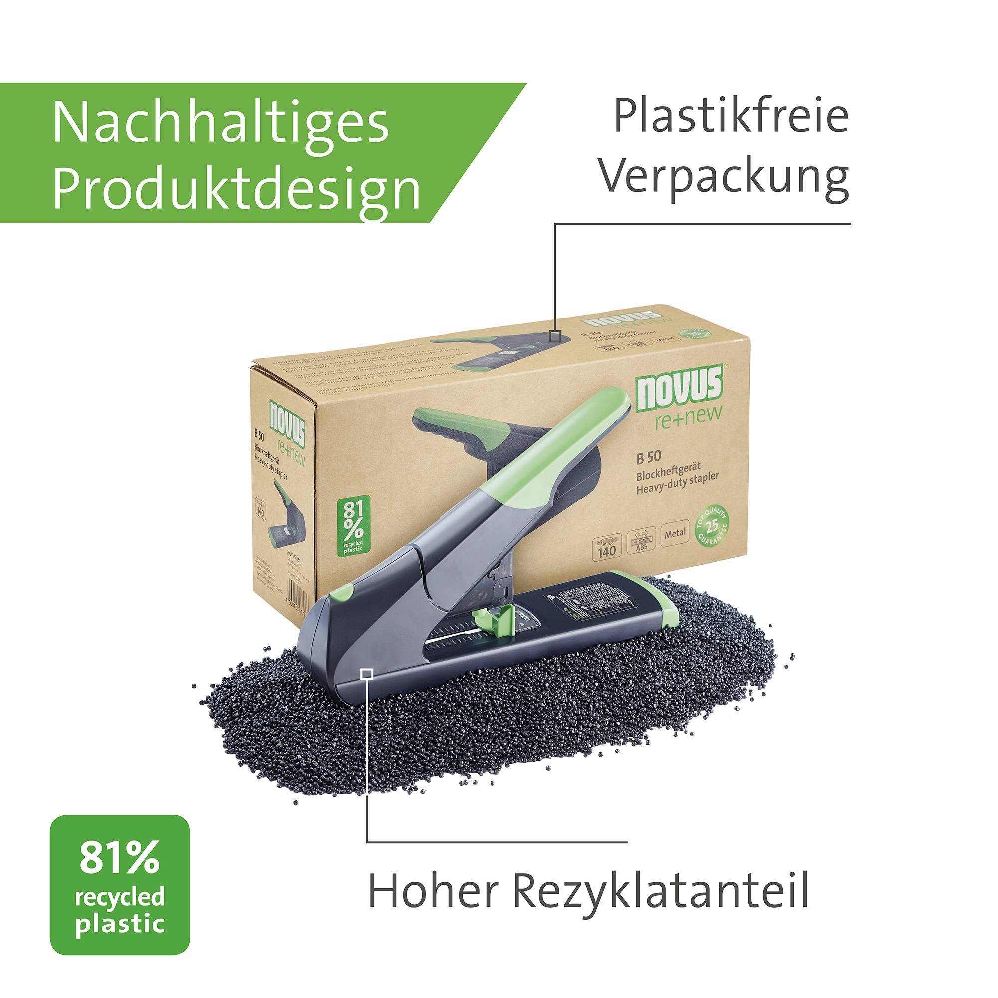 Novus Office Blockheftgerät 60-B50RENEW 023-0065 Schwarz/Grün 1 St.