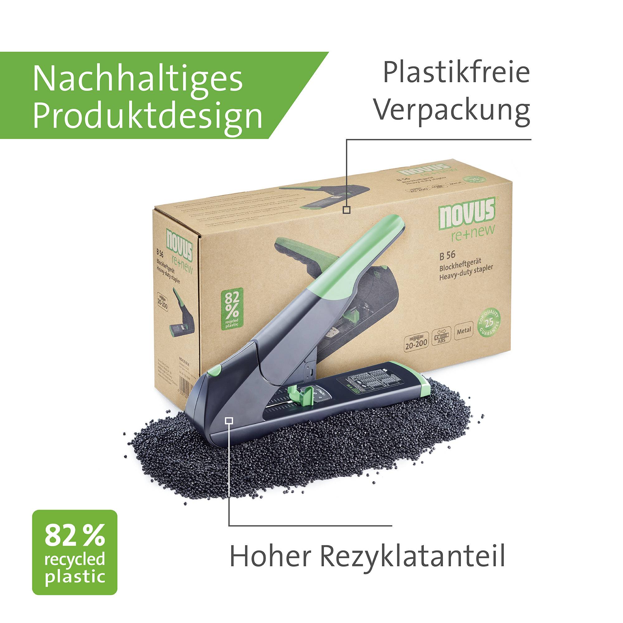 Novus Office Blockheftgerät 60-B56RENEW 023-0066 Schwarz/Grün 1St.