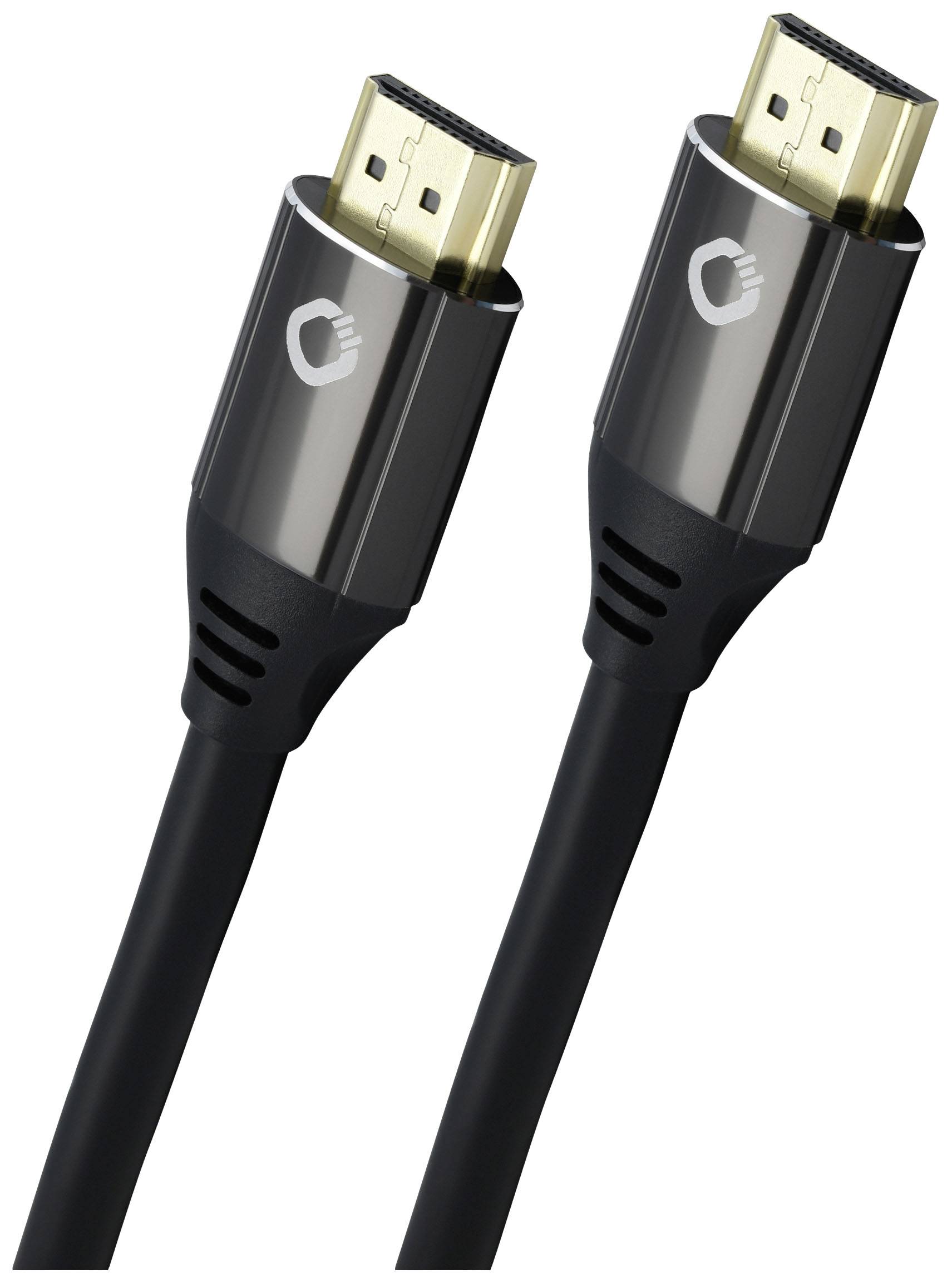 Oehlbach HDMI Anschlusskabel HDMI-A Stecker, HDMI-A Stecker 5.00m Schwarz D1C92496 8K UHD, vergoldete Steckkontakte HDMI-Kabel