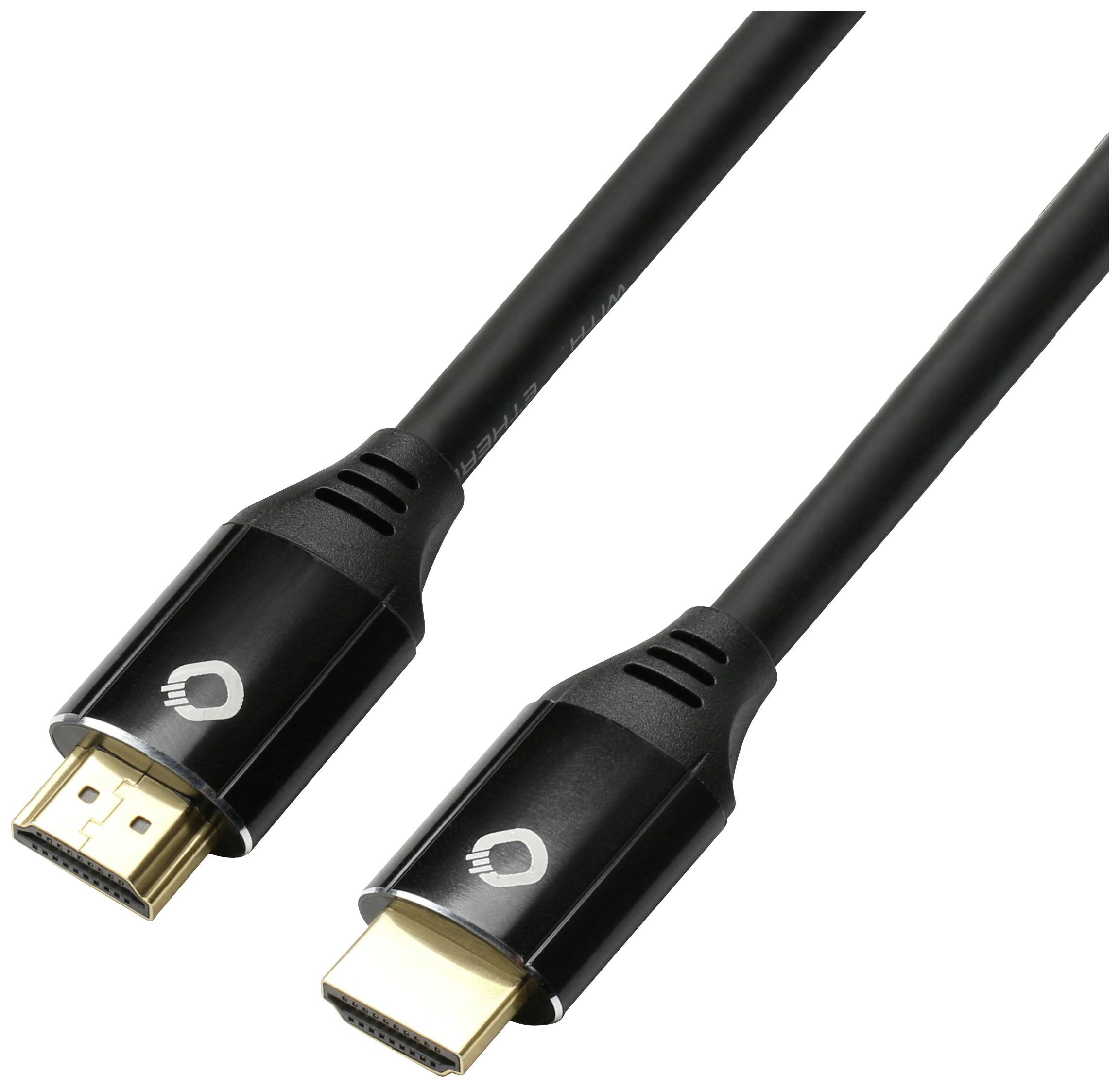 Oehlbach HDMI Anschlusskabel HDMI-A Stecker, HDMI-A Stecker 5.00m Schwarz D1C92496 8K UHD, vergoldete Steckkontakte HDMI-Kabel