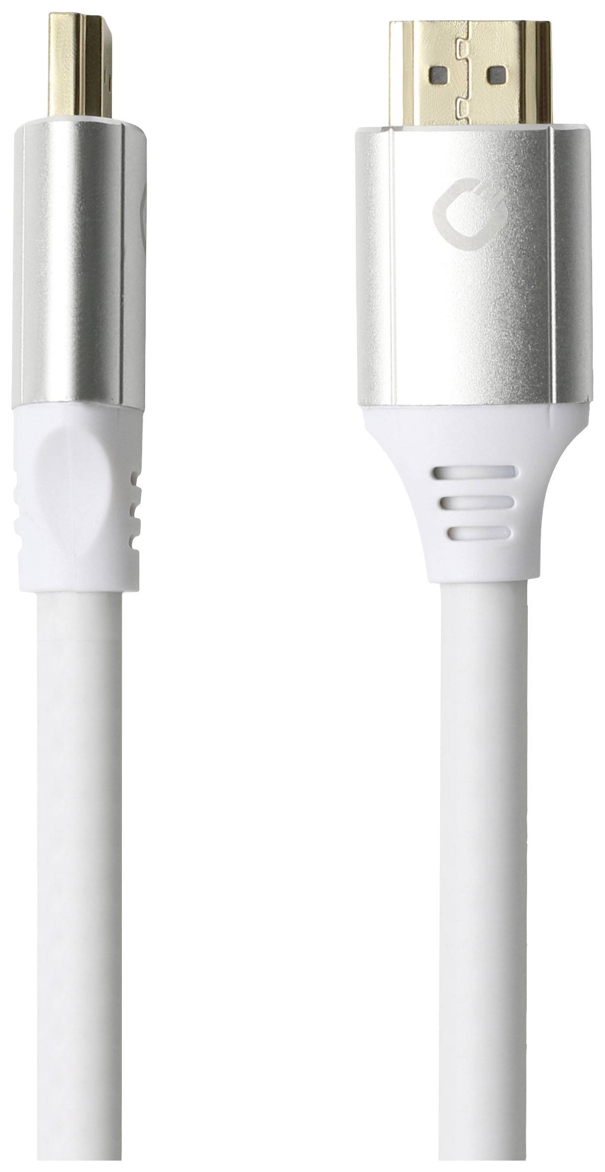 Oehlbach HDMI Anschlusskabel HDMI-A Stecker, HDMI-A Stecker 5.00m Weiß D1C92497 8K UHD, vergoldete Steckkontakte HDMI-Kabel