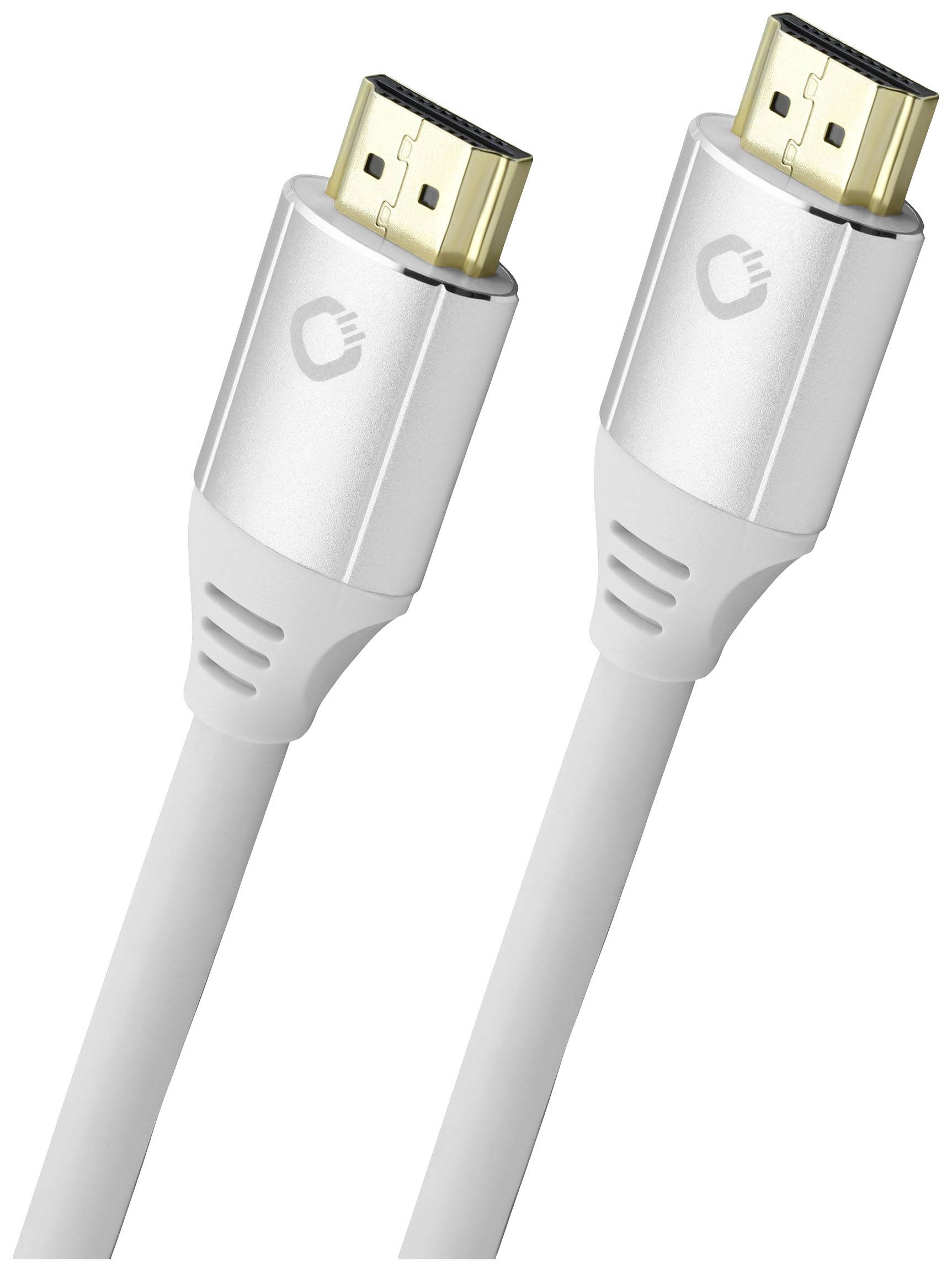 Oehlbach HDMI Anschlusskabel HDMI-A Stecker, HDMI-A Stecker 5.00m Weiß D1C92497 8K UHD, vergoldete Steckkontakte HDMI-Kabel