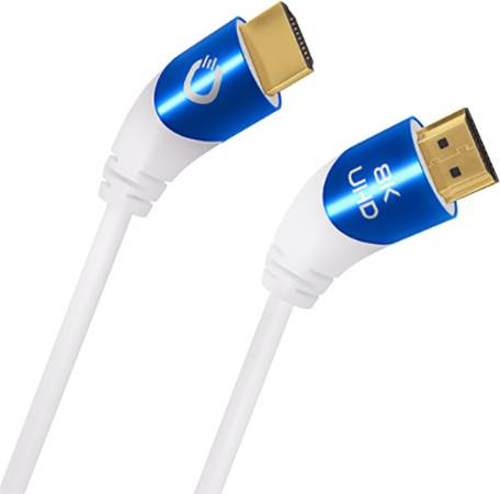 Oehlbach HDMI Anschlusskabel HDMI-A Stecker, HDMI-A Stecker 3.00m Weiß D1C42538 8K UHD, dreifach geschirmt HDMI-Kabel