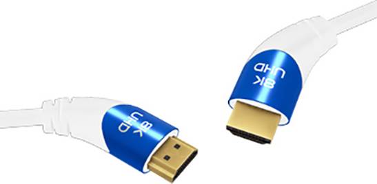 Oehlbach HDMI Anschlusskabel HDMI-A Stecker, HDMI-A Stecker 3.00m Weiß D1C42538 8K UHD, dreifach geschirmt HDMI-Kabel