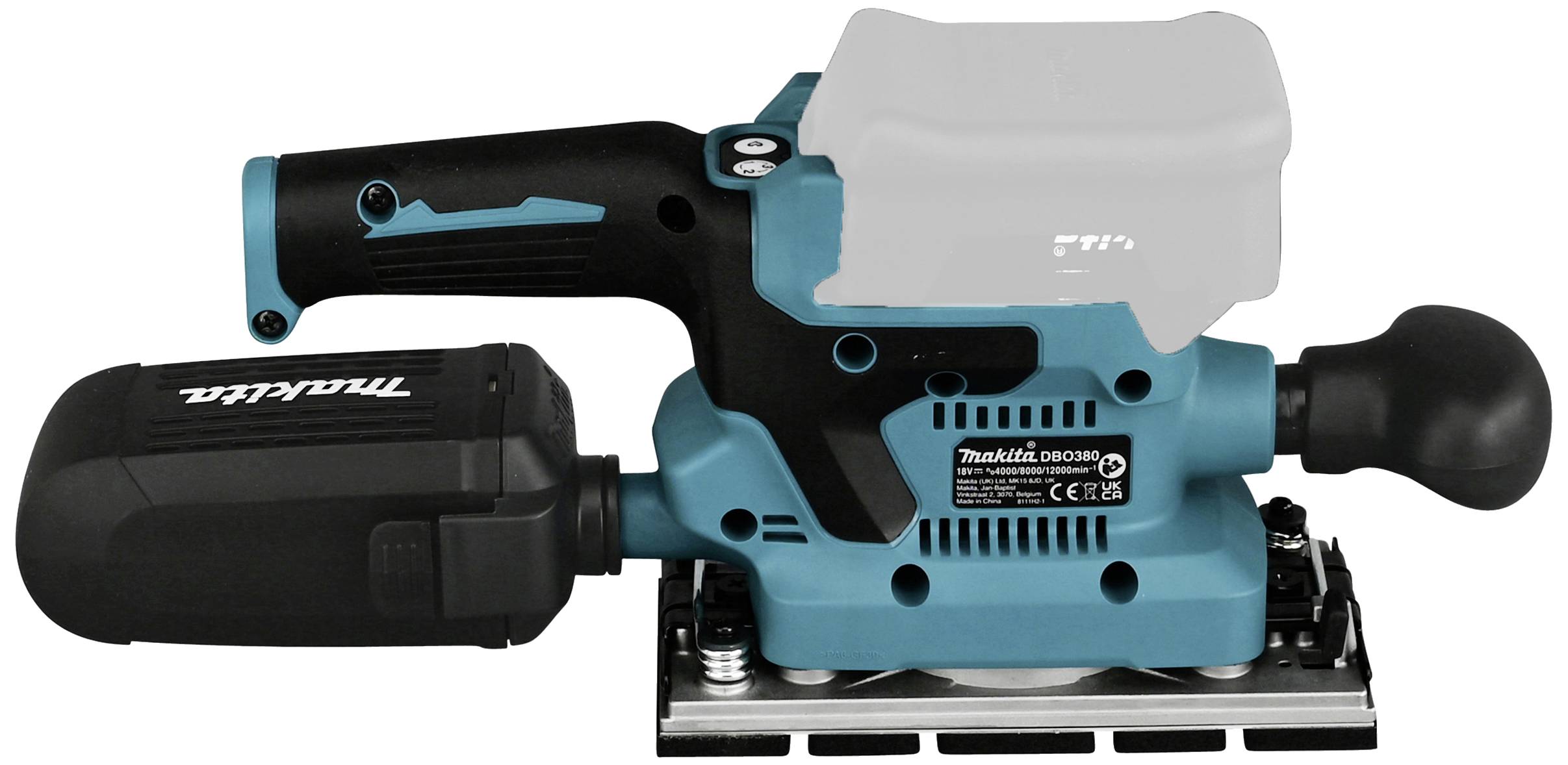 Makita DBO380Z Akku-Schwingschleifer bürstenlos, ohne Akku 18 V 93 x 185 mm