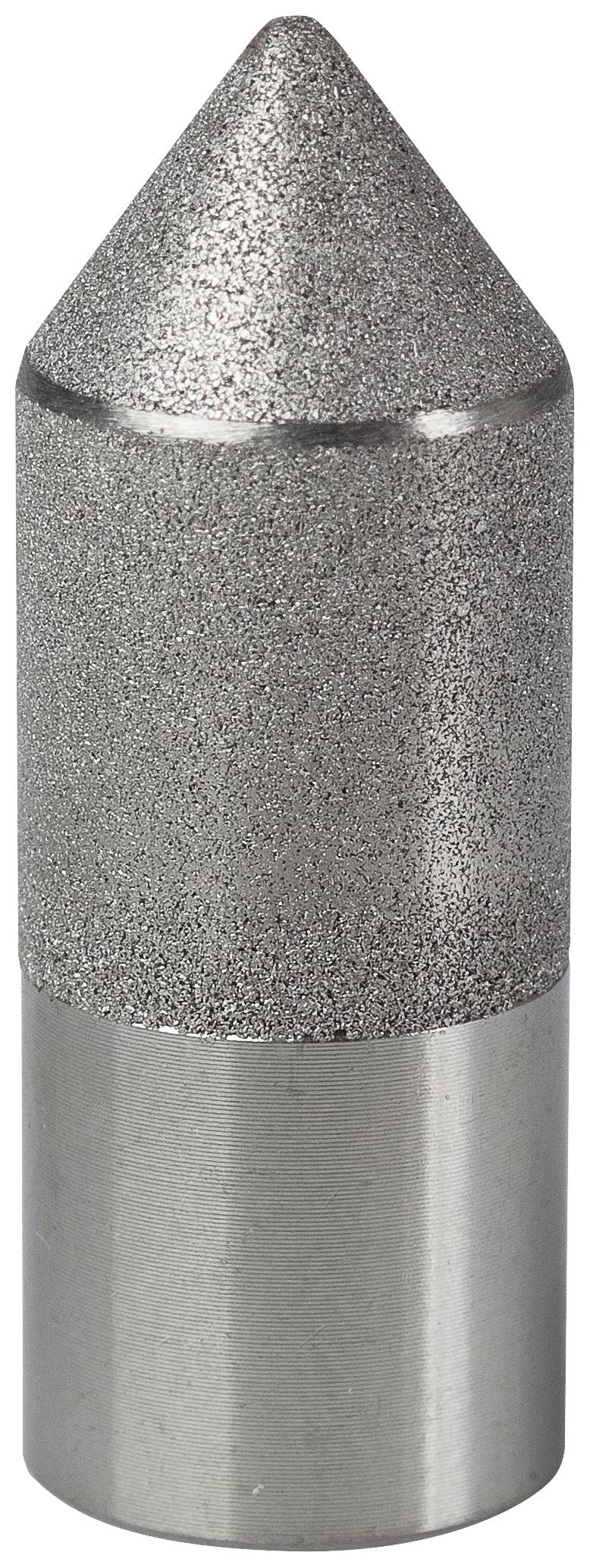 Zylinderförmiges Metallteil mit spitzem Ende und glatter Oberfläche. Wahrscheinlich industriell oder mechanisch nutzbar.