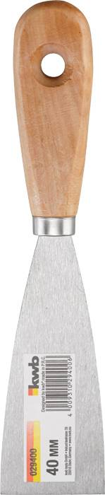 Spachtel mit Holzgriff und Edelstahlklinge, geeignet für Malerarbeiten.