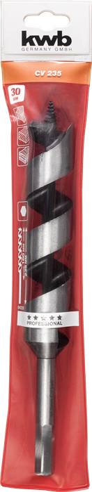 'Bohrerschlange CV 235' in orange-weißer Verpackung, Größe 30mm, geeignet für Holzarbeiten, mit vier Fünf-Sterne-Bewertungen.