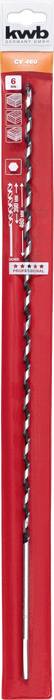 'kwb' Bohrer in roter Verpackung. Spiralbohrer mit SDS-Plus-Aufnahme, geeignet für Betonarbeiten. Verpackung zeigt Markendetails.