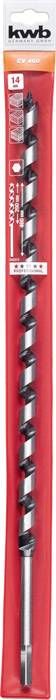 Bohrer für Holz im roten Blisterpack von kwb mit Spiraldesign und Markierung für Bohrgröße. Geeignet für Holzarbeiten.