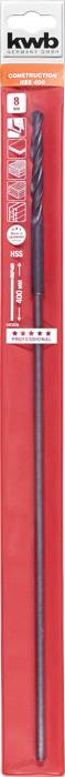 Bohrer in roter Verpackung mit der Aufschrift 'kwb'. Geeignet für Beton, 6x200 mm.