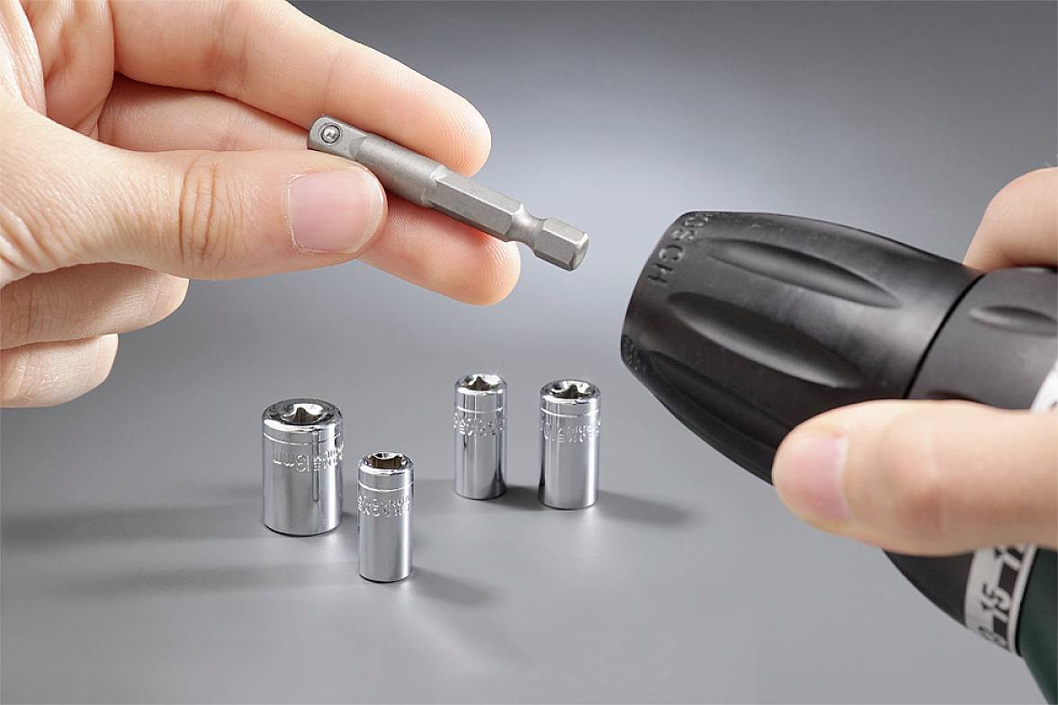 Kwb 105110 Steckschlüsseleinsatz 7 mm, 8 mm, 10 mm, 13mm Antrieb 1/4" (6.3 mm) 5St.