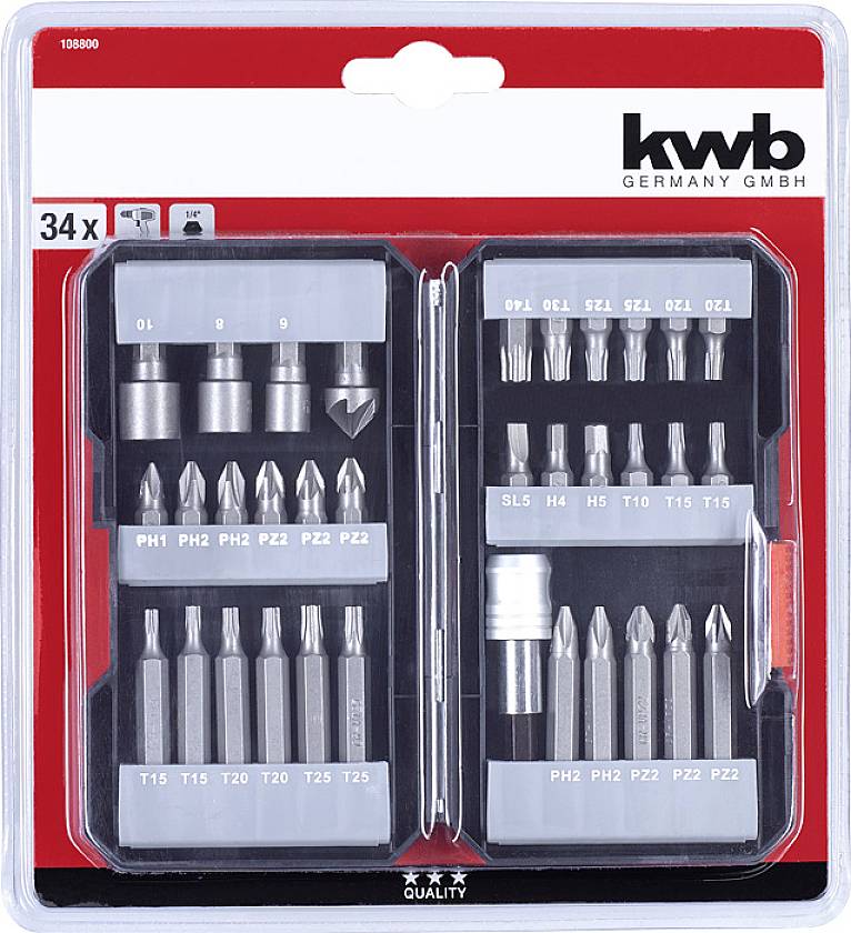 Kwb 108800 Bit-Set 34teilig