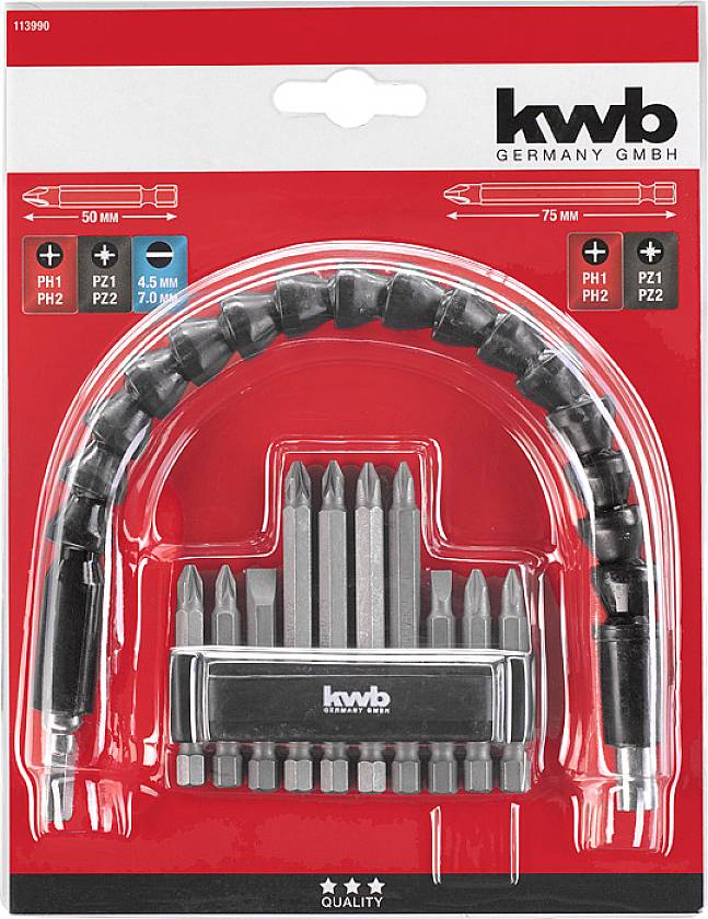 Kwb 113990 Bit-Set 11teilig inkl. Bithalter
