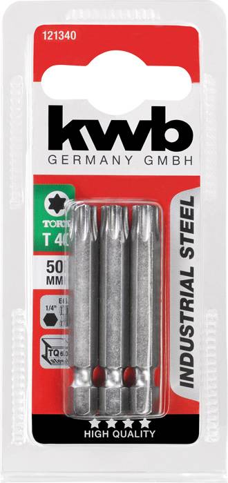 Kwb 121340 Sechskant-Bit T 40 Stahl 3St.
