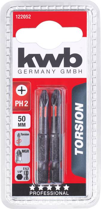Kwb 122052 Sechsrund-Bit PH 2 Stahl 2St.