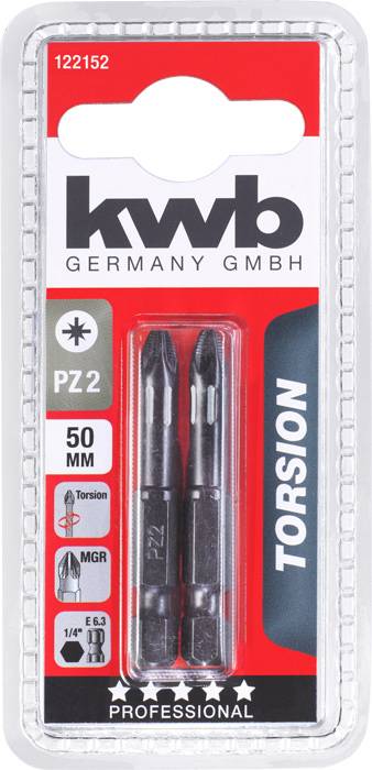Kwb 122152 Sechsrund-Bit PZ 2 Stahl 2St.